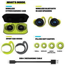 Load image into Gallery viewer, CHRISTMAS HyperSonic Evolution- Hyper Definition Bluetooth Earbuds (Wireless Charging Case, iPX7 Water Resistance, Sport Hooks)
